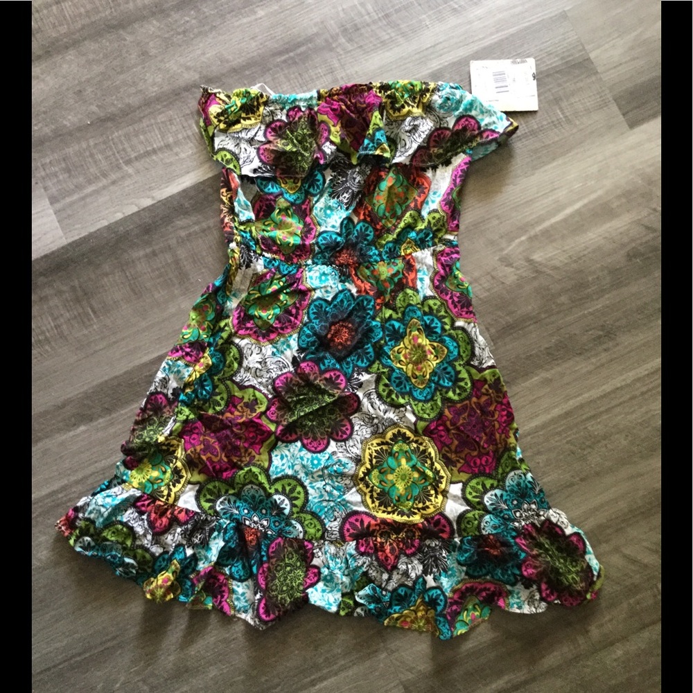 Strapless floral dress